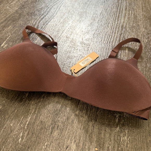 SKIMS Cocoa Plunge Wireless Bra Brown 36D - Picture 2 of 6